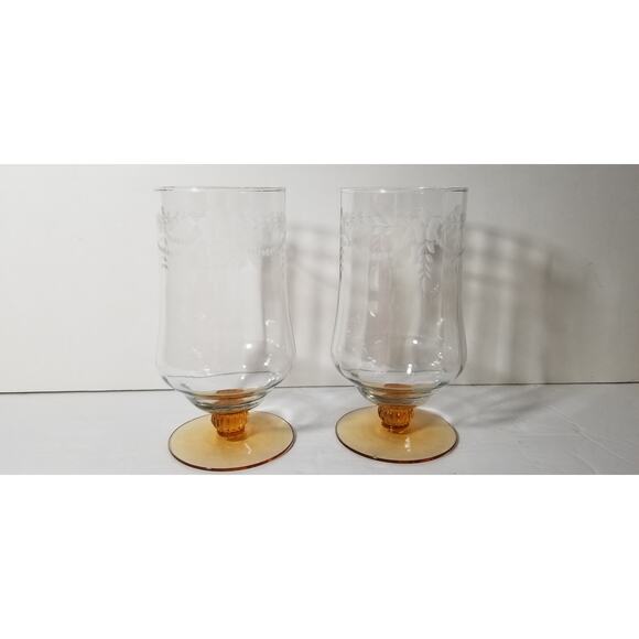 Two Fostoria Gazebo Rust Iced Tea Glasses (4.1217) - Picture 10 of 11
